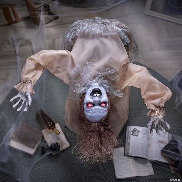 4 Ft. 3 1/4" Animated Life-size Bent Backwards Creepy Lady Halloween Decoration