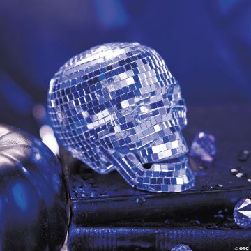 3 3/4" Mini Disco Mosaic Skull Halloween Decoration