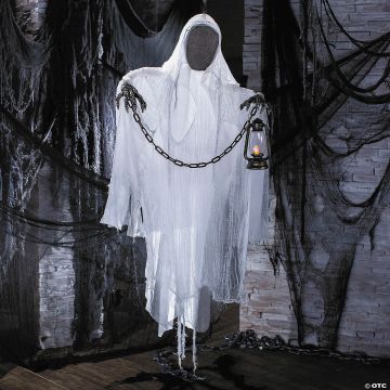 5 Ft. Hanging Faceless Ghost With Lantern & Chain Halloween Decoration