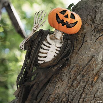 17 3/4" Hanging Waving Jack-o'-lantern Pumpkin Creeper Halloween Decoration