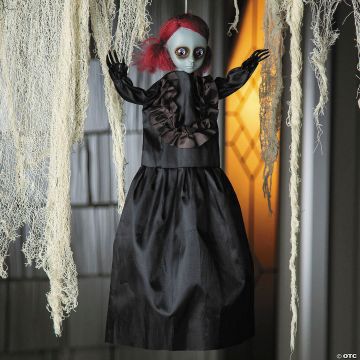 19 3/4" Hanging Doll With Red Hair Halloween Decoration