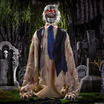 33" Animated Light-up Raising Ground Breaker Zombie With Sound