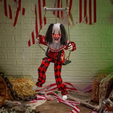 3 Ft. 3" Animated Light-up Hanging Singing Clown On A Swing