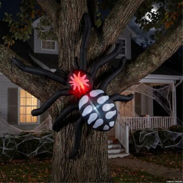 Inflatable Light-up Black Spider Halloween Outdoor Yard Decoration - 6 Ft