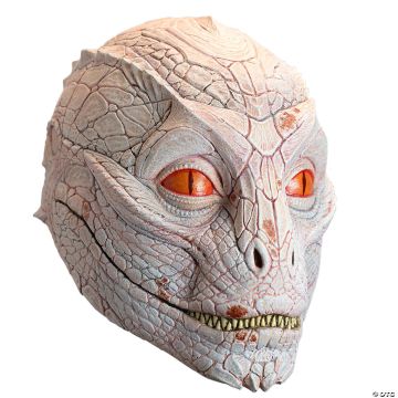 Tinsley Transfers White Lizard Man Overhead Latex Mask