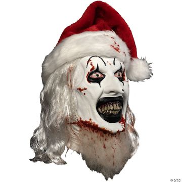 Adults Terrifier 3™ Art The Clown With Santa Hat Overhead Latex Mask