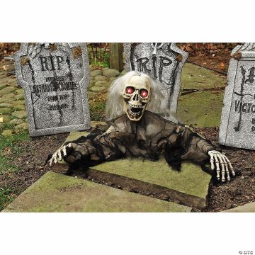 12" Animated Light-up Grave Breaker With Sound Halloween Outdoor Decoration