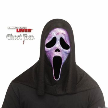 Adults Ghost Face® Purple Marble Pattern Full Face Mask With Hood