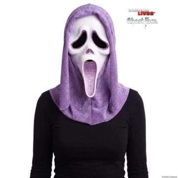 Adults Ghost Face® Purple Glitter Full Face Mask With Hood
