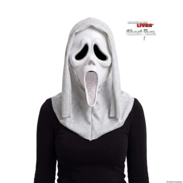 Adults Ghost Face® Silver Glitter Full Face Mask With Hood