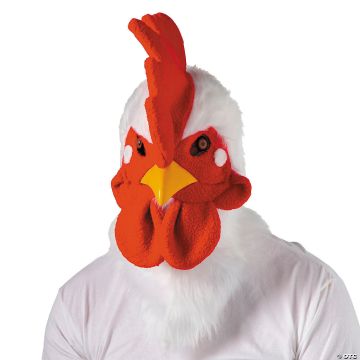 Adults Rooster Moving Mouth Overhead Mask - One Size