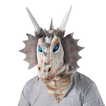 Adults Gray Dragon Moving Mouth Overhead Mask - One Size