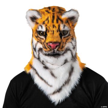 Adults Tiger Moving Mouth Overhead Mask - One Size