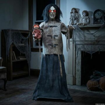 5 Ft. Maniac Mary In A Straitjacket With Doll