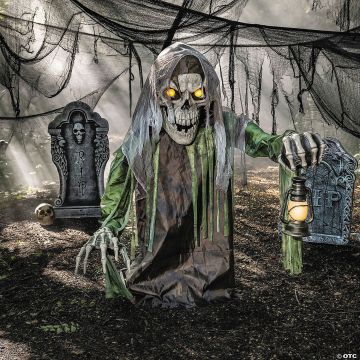 4 Ft. 10" Animated Light-up Corroded Skeleton Reaper