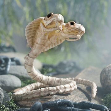 5 1/2" Two-headed Cobra Snake Skeleton Halloween Decoration