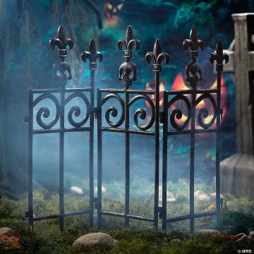 45" Black Plastic Fence With Scroll Work