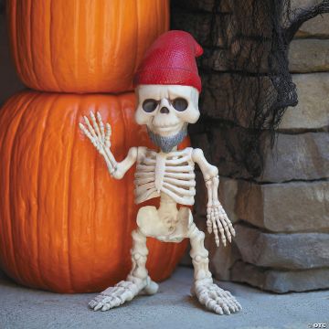 12" Standing Gnome Skeleton Halloween Decoration