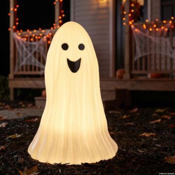 25" Light-up Smiling Ghost Blow Mold Figure Tabletop