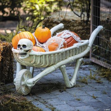 48 3/4" Skeleton Wheelbarrow Halloween Decoration
