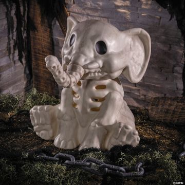 18 1/2" Sitting Elephant Skeleton Halloween Decoration
