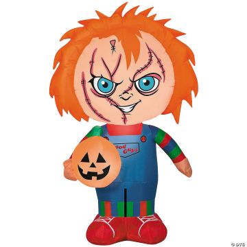 42" Airblown® Inflatable Child's Play™ Stylized Chucky With Jack-o'-lantern Halloween Outdoor Yard Decoration