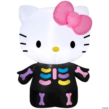 35" Airblown® Blowup Inflatable Hello Kitty Neon Skeleton Halloween Outdoor Yard Decoration