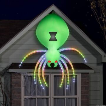 9 Ft. 5" Airblown® Inflatable Light-up Rainbow Wave™ Lightshow Green Spider