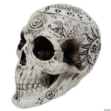 7" Zodiac Skull Halloween Decoration