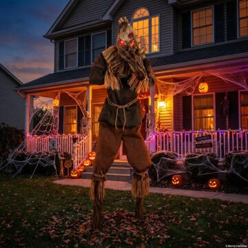 7 Ft. Animated Light-up Grim Stalker Scarecrow