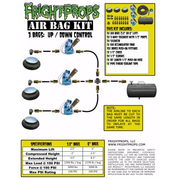 Air Bag Kit:  2.5" Lift -  3 Bags  - Three Way Motion