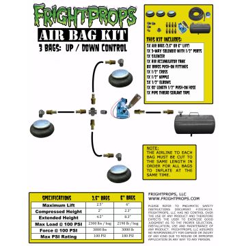 Air Bag Kit:  2.5" Lift -  3 Bags  - UP:DOWN Motion