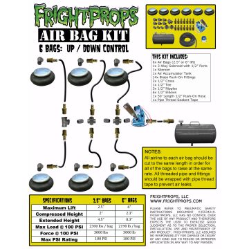 Air Bag Kit:  2.5" Lift -  6 Bags  - UP:DOWN Motion