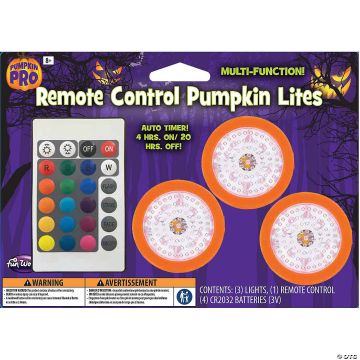 REMOTE PUMPKIN LIGHT SET OF 3