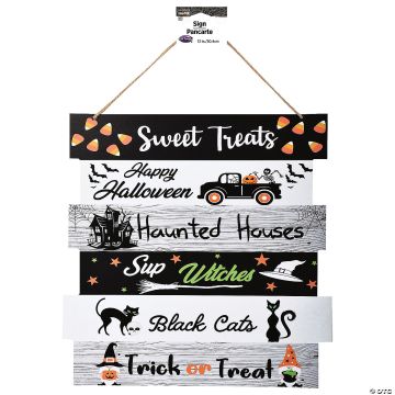 12" Wooden Home Sweet Treats Sign Halloween Décor