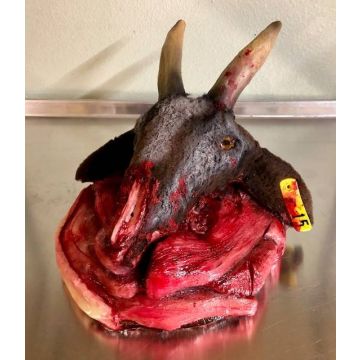 Animal Prop Butcher Goat Fur Head and Meat Cuts