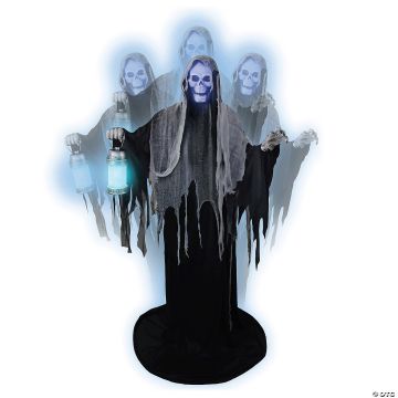 RISING GHOST WITH LANTERN - BLACK