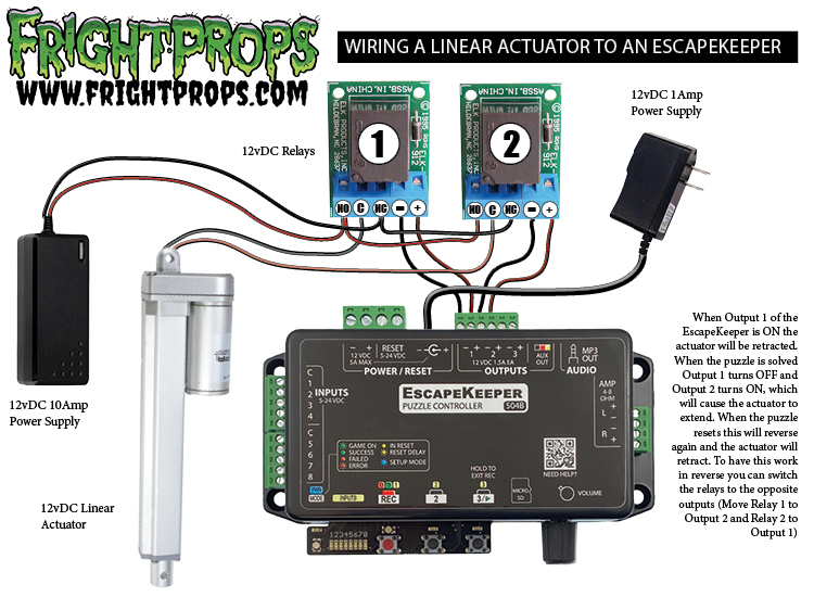 Wiring a Linear Actuator to an EscapeKeeper