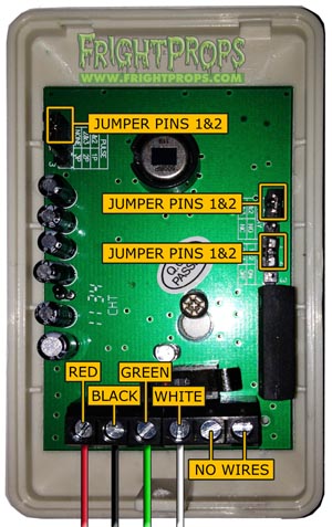 FrightProps Motion Sensor (PIR) Internal Wiring & Settings