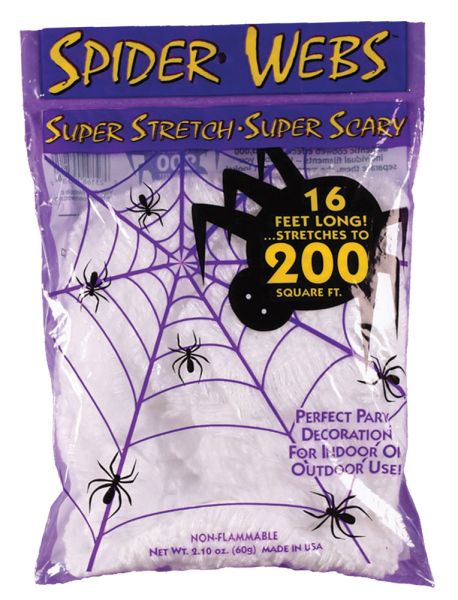 60 gram White Spiderwebs with 4 Spiders 60 gram White Spiderwebs with 4 Spiders