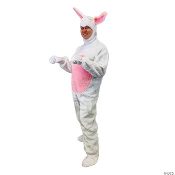 Adult Bunny Suit With Hood - Medium - White