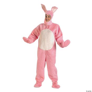 Adult Bunny Suit With Hood - Medium - Pink