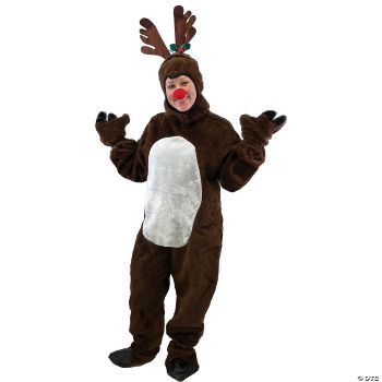 Reindeer Suit With Hood - MD - Adult Medium