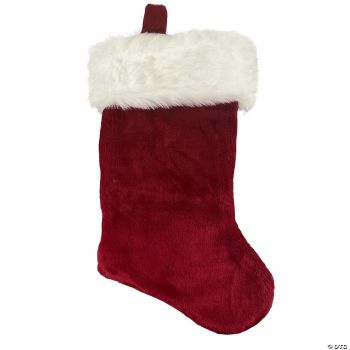 18" Santa Stocking - Burgundy