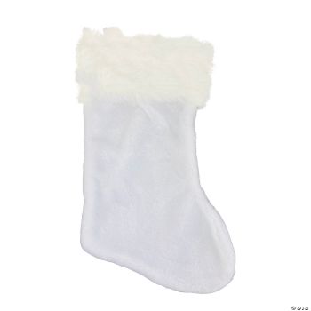 18" Santa Stocking - White