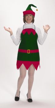 Elf Holiday Apron & Hat - Adult