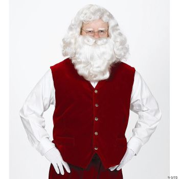 Velvet Santa Vest With Buttons - Men's Large