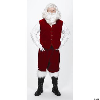 Velvet Santa Vest With Buttons - Men's XL