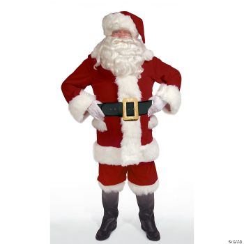 Burgundy Velvet Santa Suit With Overalls - XL - JacketSize (50 - 56)