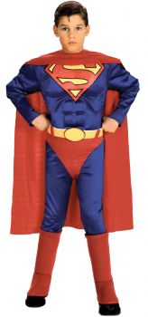 Boy's Deluxe Muscle Chest Superman Costume - Child Large